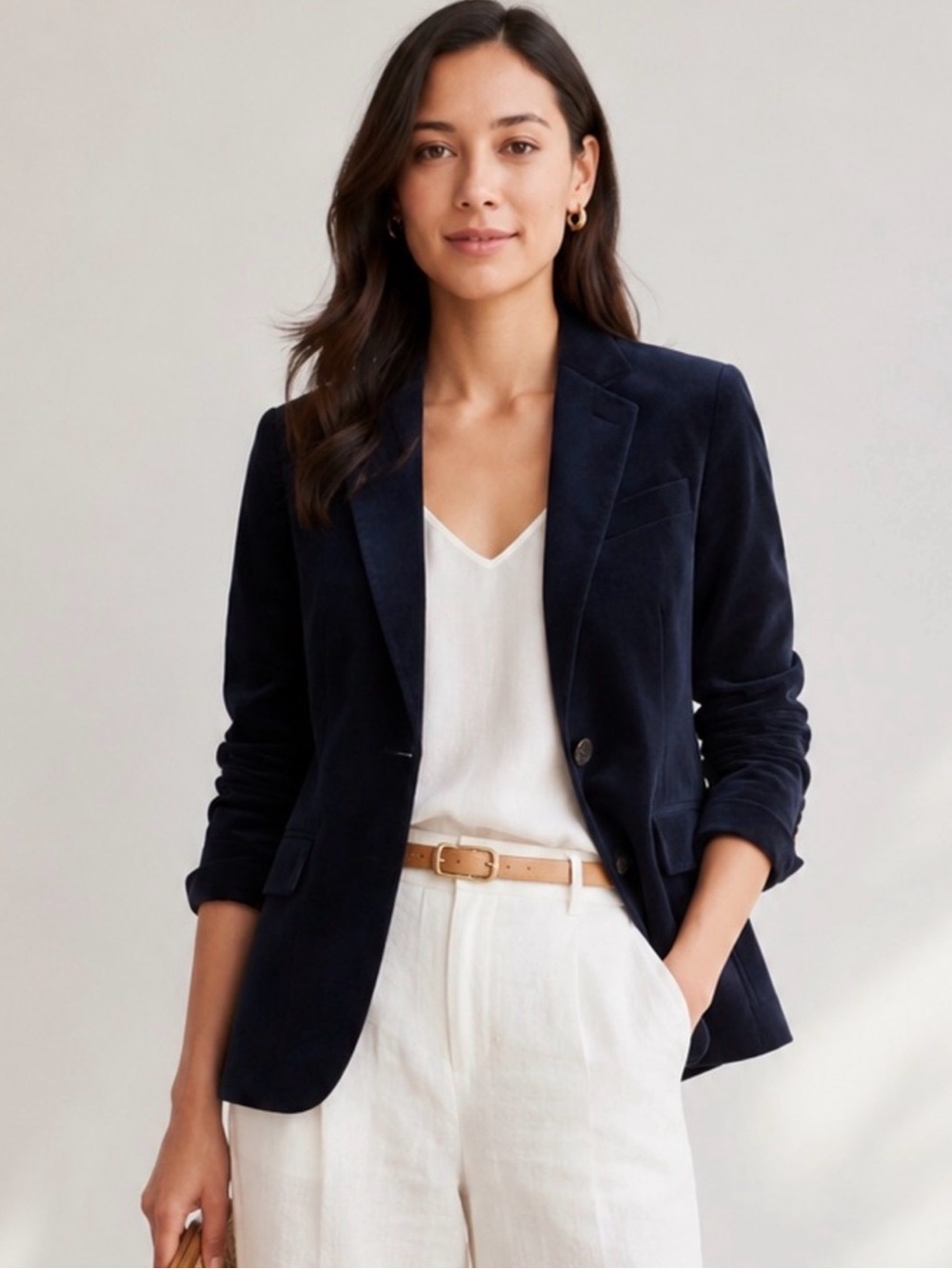 Theory Corduroy Power Jacket Deep Navy Blazer